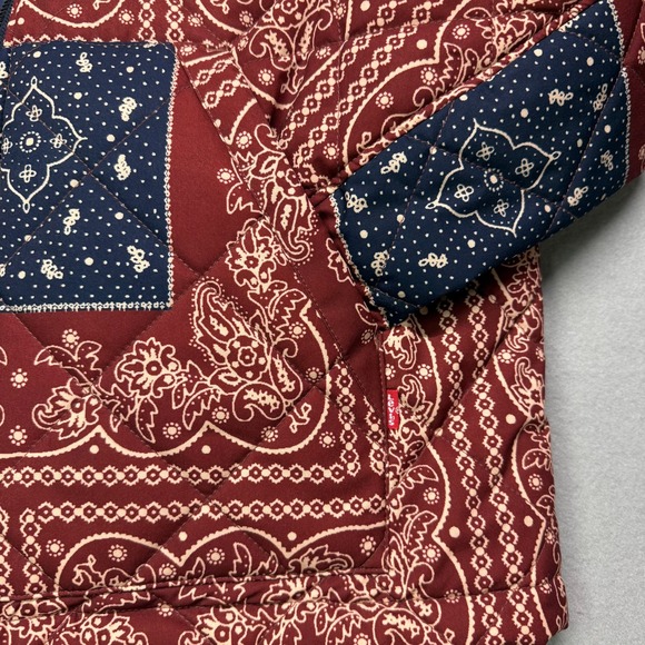 Y2K Levi Strauss & Co Mens Quilted Bomber Jacket Bandana Print L Statement Piece - Picture 7 of 9